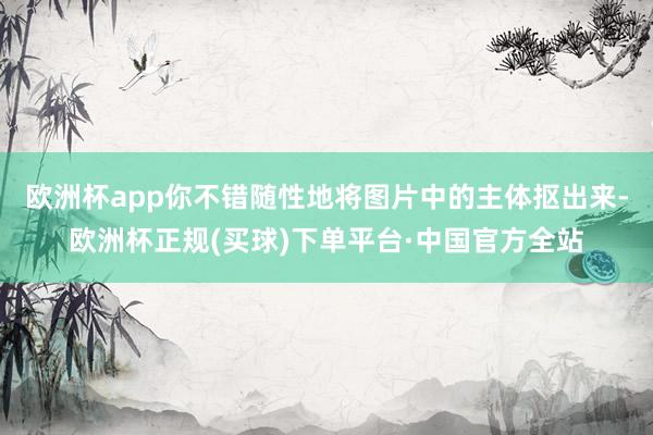 欧洲杯app你不错随性地将图片中的主体抠出来-欧洲杯正规(买球)下单平台·中国官方全站