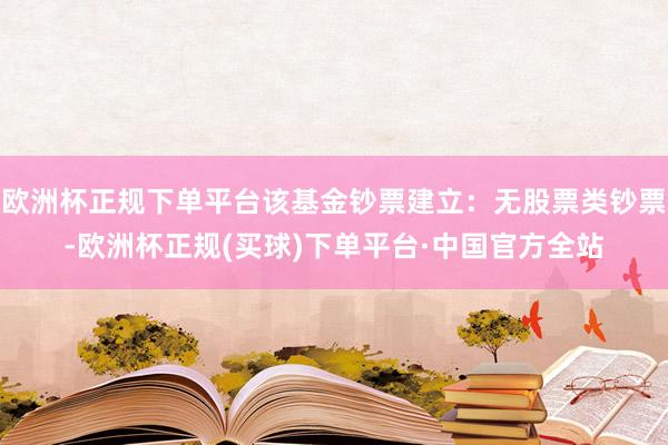 欧洲杯正规下单平台该基金钞票建立：无股票类钞票-欧洲杯正规(买球)下单平台·中国官方全站