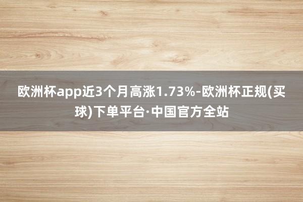 欧洲杯app近3个月高涨1.73%-欧洲杯正规(买球)下单平台·中国官方全站