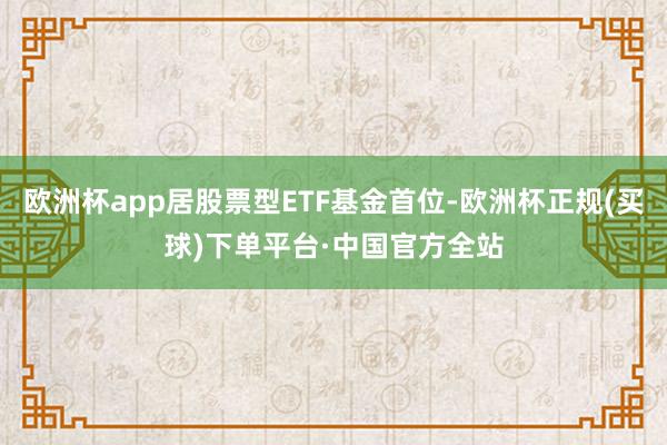 欧洲杯app居股票型ETF基金首位-欧洲杯正规(买球)下单平台·中国官方全站