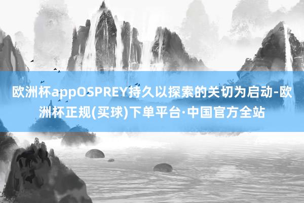 欧洲杯appOSPREY持久以探索的关切为启动-欧洲杯正规(买球)下单平台·中国官方全站