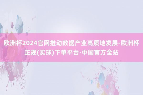 欧洲杯2024官网推动数据产业高质地发展-欧洲杯正规(买球)下单平台·中国官方全站