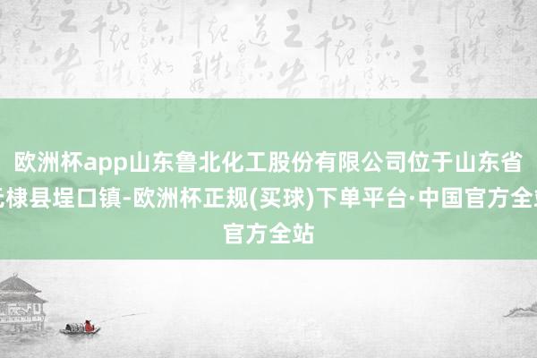 欧洲杯app山东鲁北化工股份有限公司位于山东省无棣县埕口镇-欧洲杯正规(买球)下单平台·中国官方全站