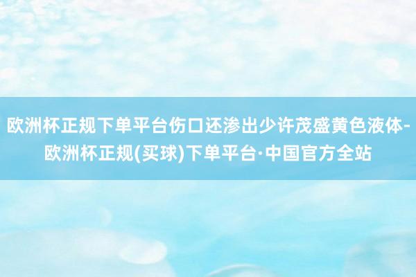 欧洲杯正规下单平台伤口还渗出少许茂盛黄色液体-欧洲杯正规(买球)下单平台·中国官方全站